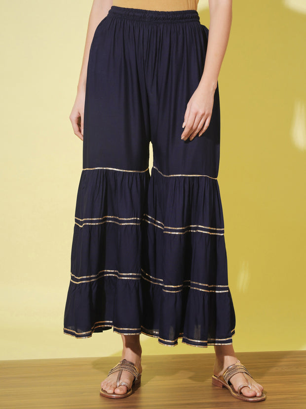Buy INDYA Solid Regular Fit Georgette Women's Festive Wear Sharara Pants |  Shoppers Stop